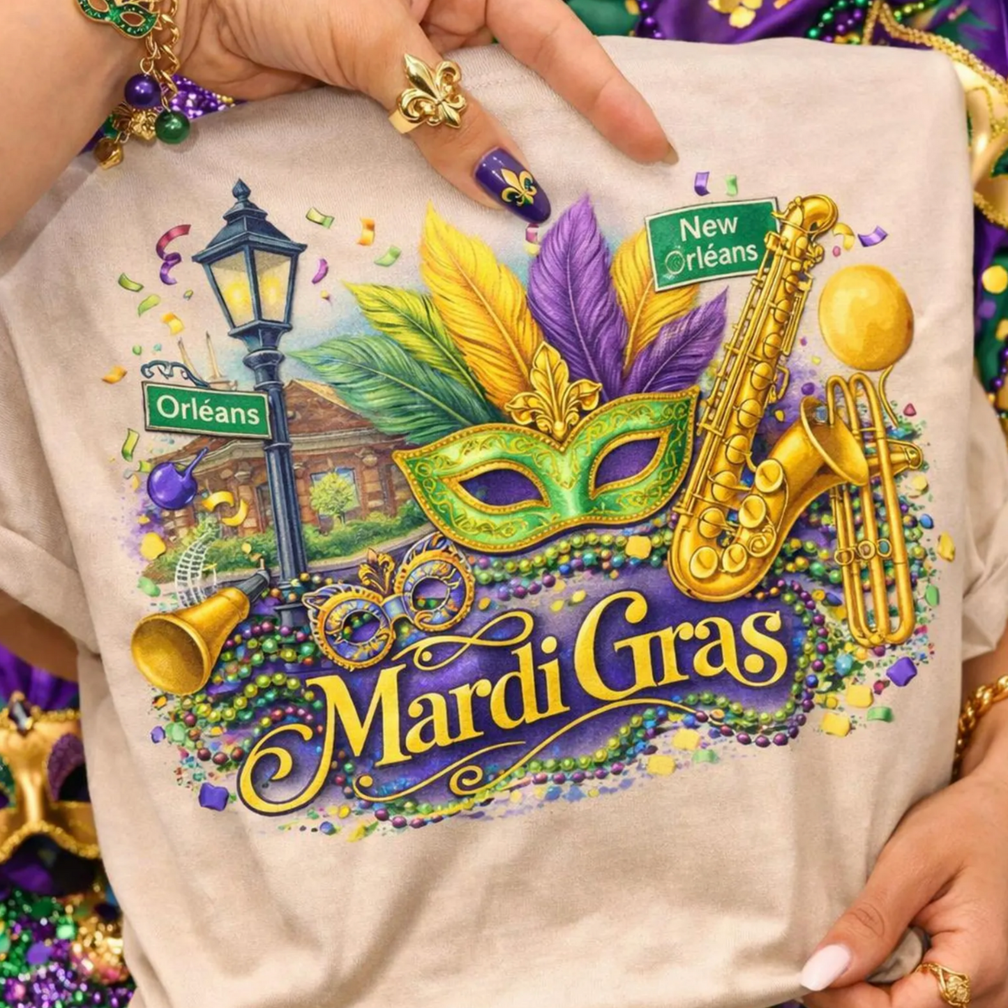 Vibrant Mardi Gras - Mardi Gras Shirt or Crewneck