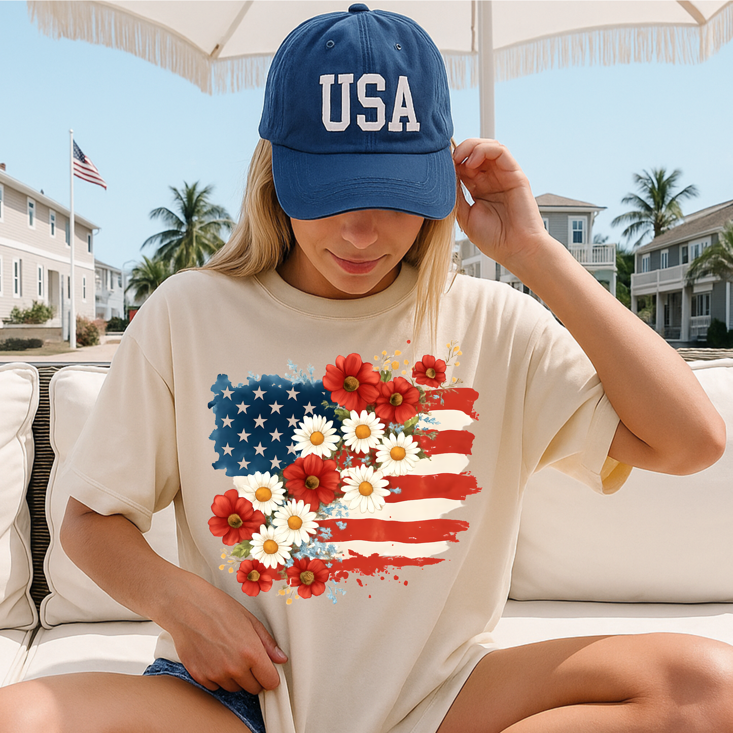 4th of July Flag Comfy T-shirt