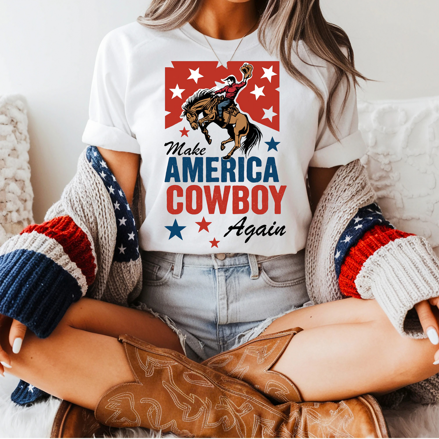 4th of July Make America Cowboy Again T-shirt