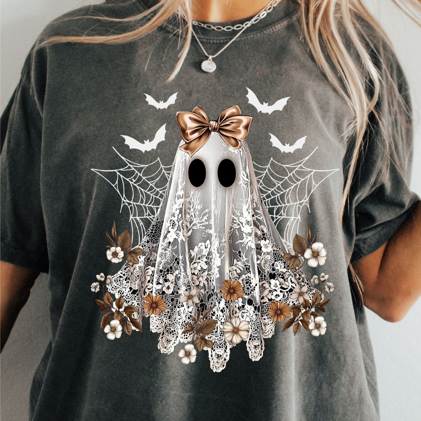 Lace Ghost Halloween T-Shirt