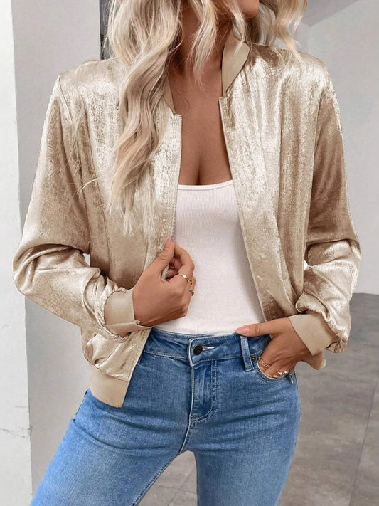 Golden Hour Glam Zip-Up Jacket