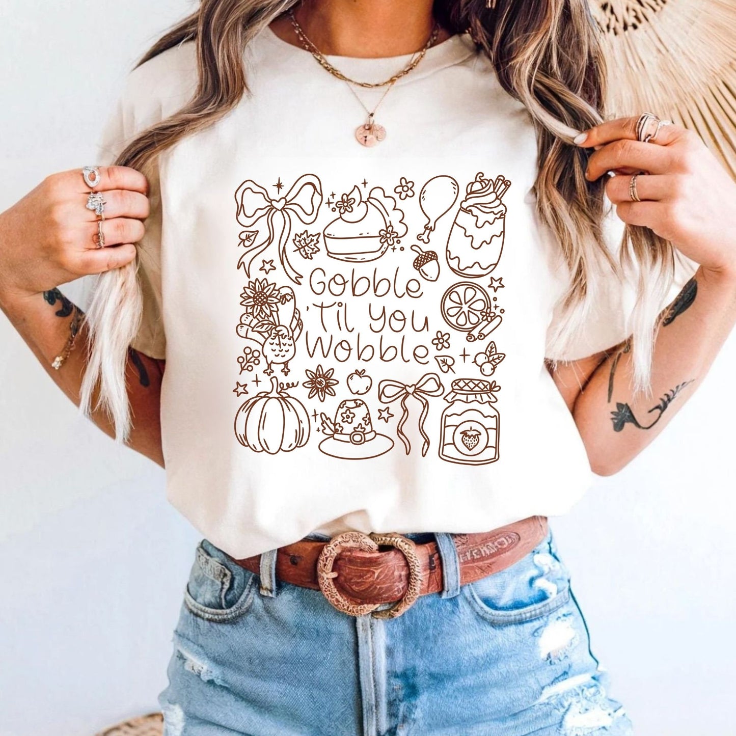 Gobble Gobble Till You Wobble Thanksgiving T-Shirt