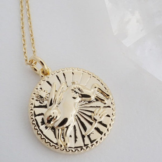 Chinese Zodiac Coin Necklace - Rabbit