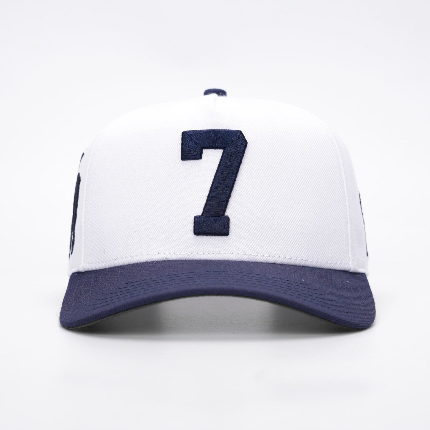 ‘7’ Premium Wool Blend SnapBack - White/Navy