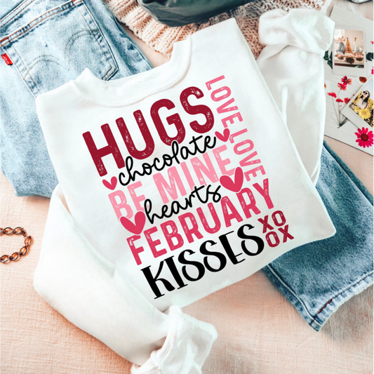 Hugs, Kisses - Valentines Tee & Crewneck