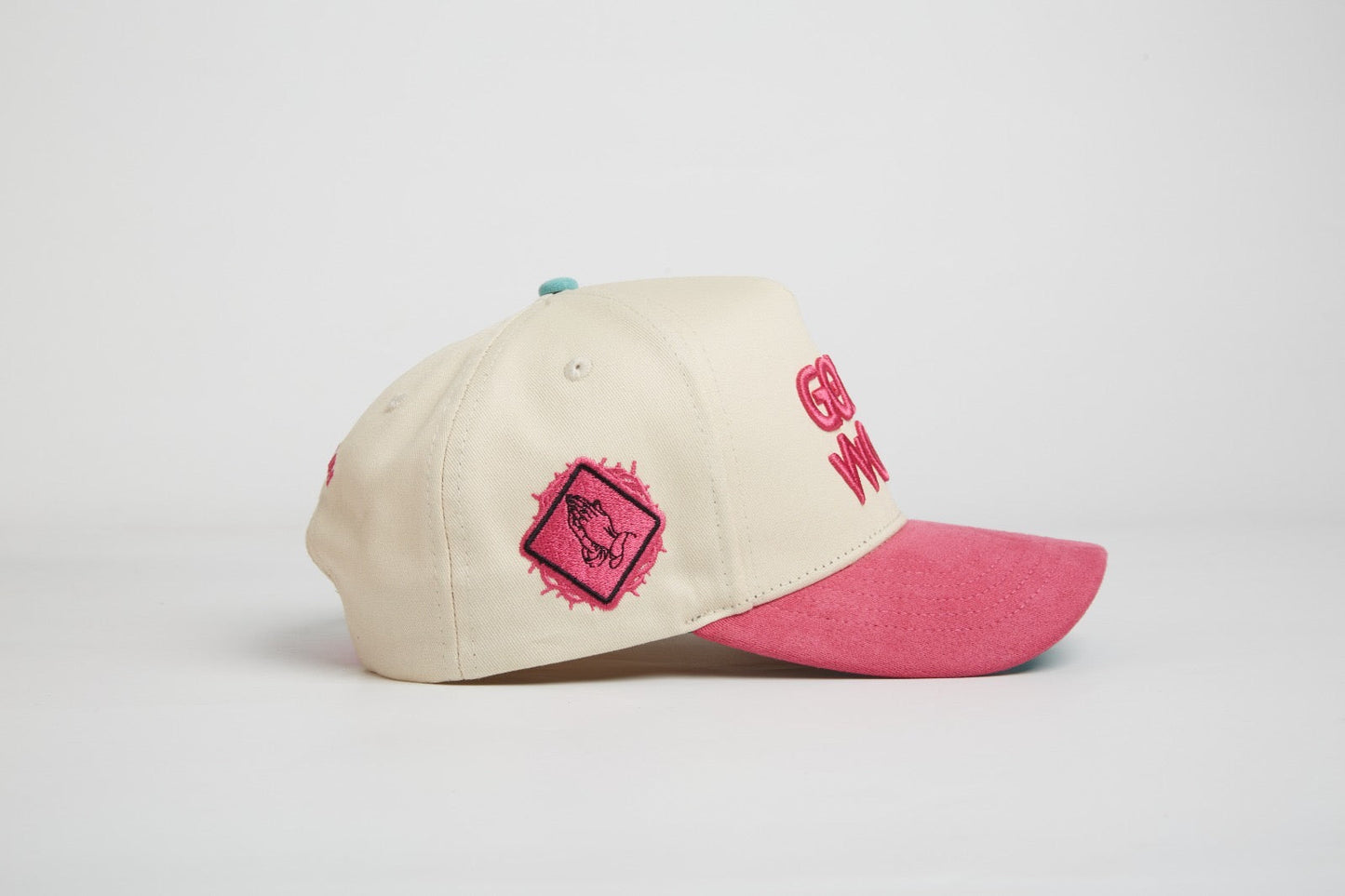God’s Work- Signature Series Suede Hot Pink & Teal Snap-Back