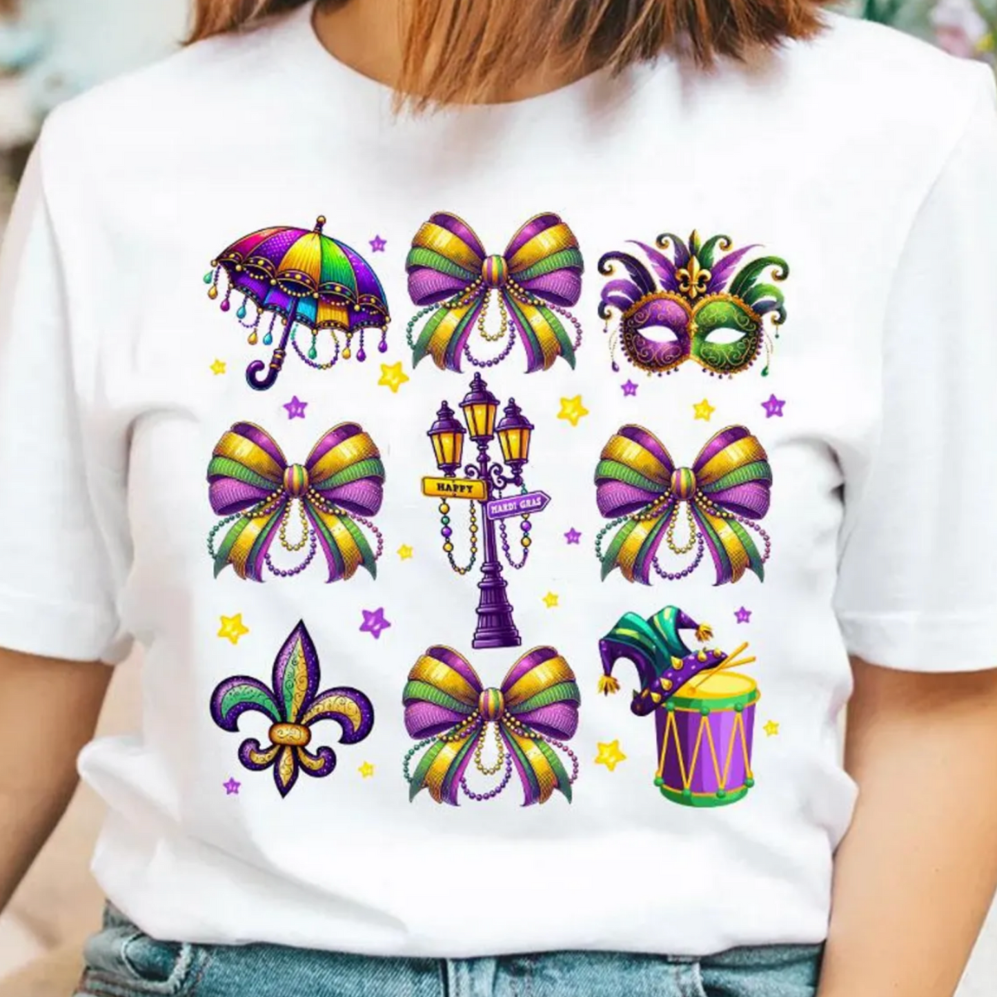 Mardi Gras Pattern - Mardi Gras Shirt or Crewneck