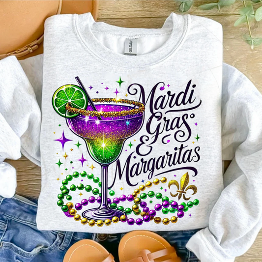 Mardi Gras & Margaritas - Mardi Gras Shirt or Crewneck