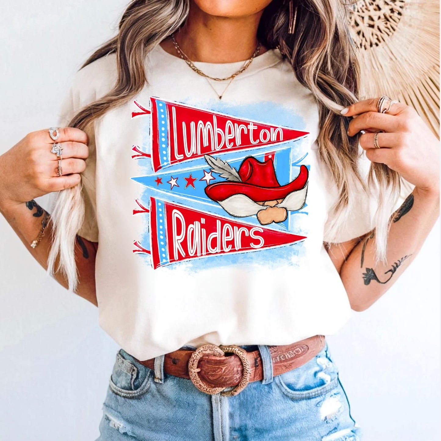 Lumberton Raiders Pennant Flag T-Shirt