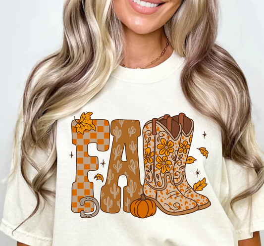 Fall Boots Brown Comfort Colors T-Shirt