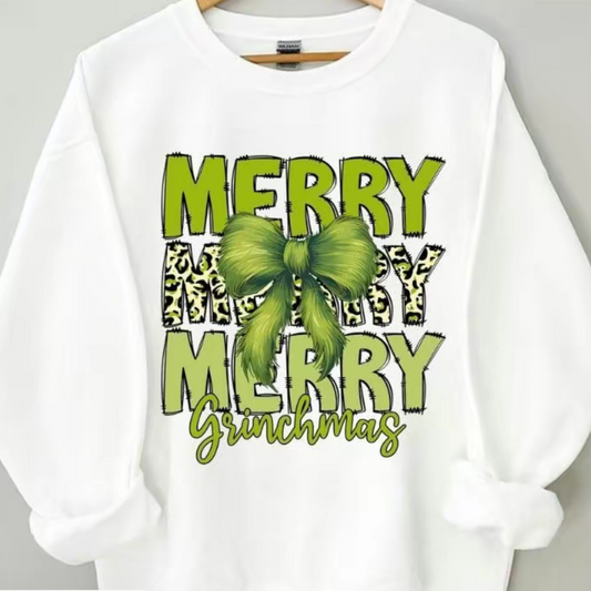 Merry Merry Merry Grinchmas Christmas Crewneck