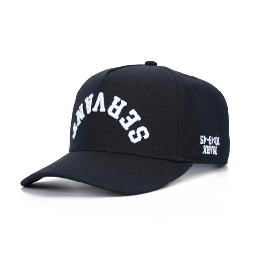 ‘SERVANT’ Premium Wool Blend SnapBack - Black/White
