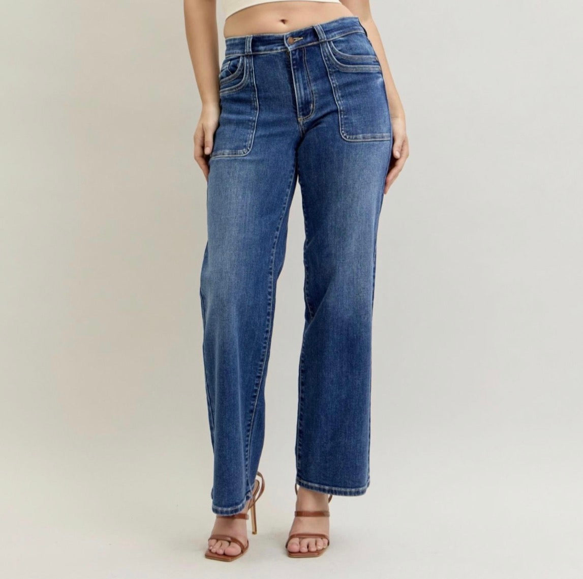 Judy Blue Mid Rise 90's Straight Leg Fit Jeans