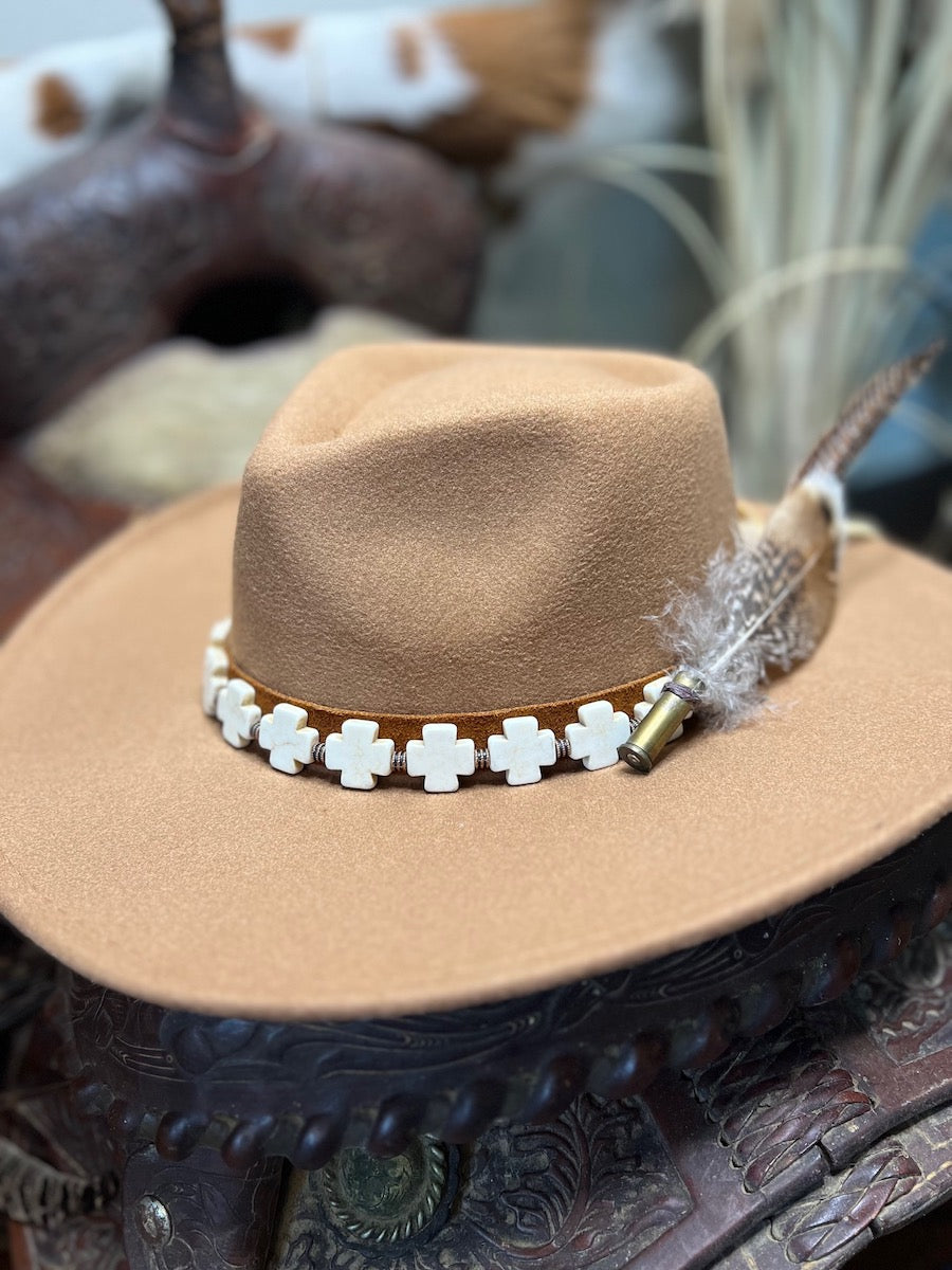 White Cross Hatband