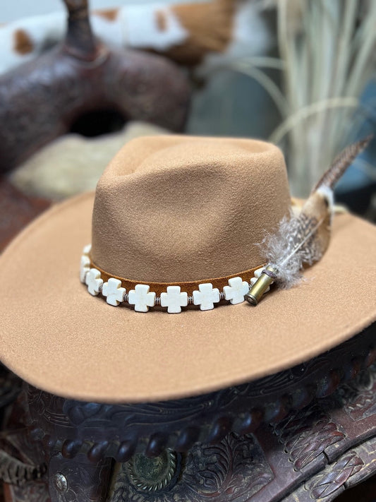 White Cross Hatband