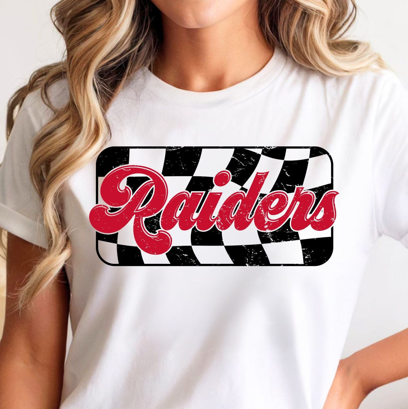 Retro Checkered Lumberton Raiders T-Shirt