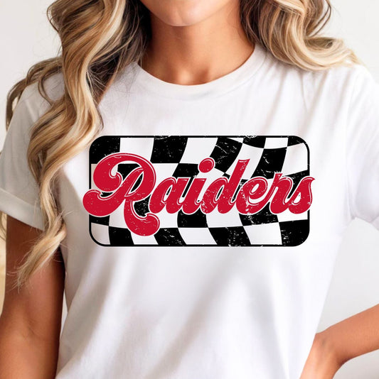 Retro Checkered Lumberton Raiders T-Shirt