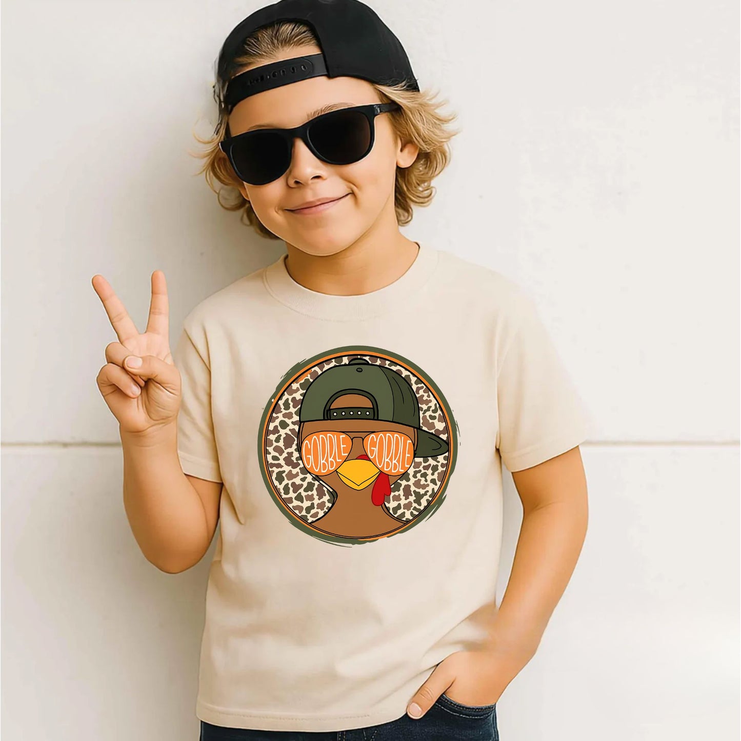 Youth Gobble Gobble Thanksgiving T-Shirt
