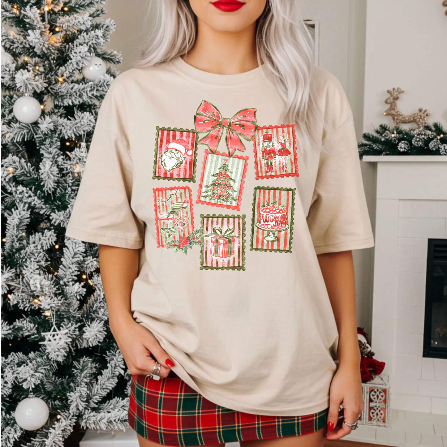 Vintage Christmas Stamps T-Shirt