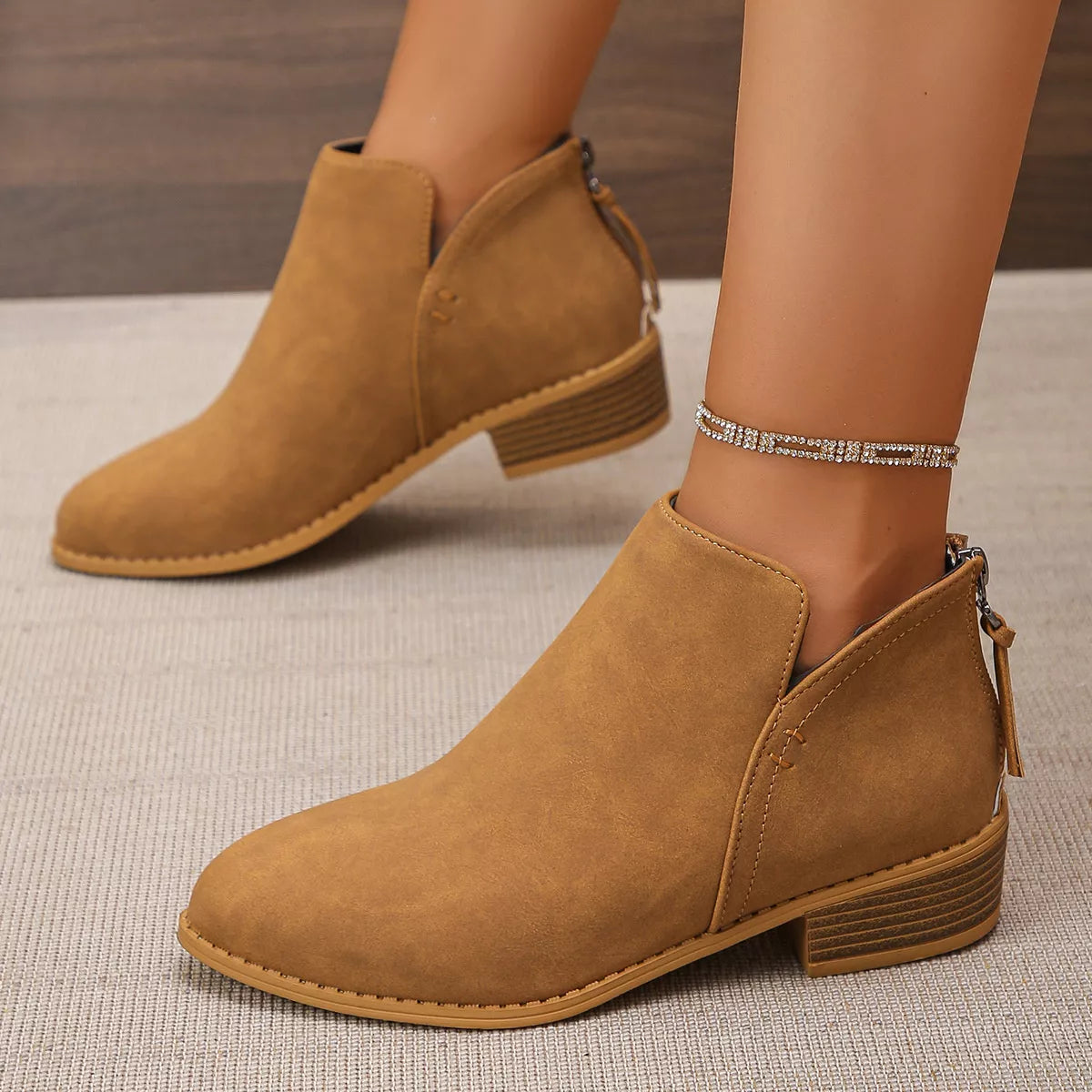 Point Toe Block Heels Boots