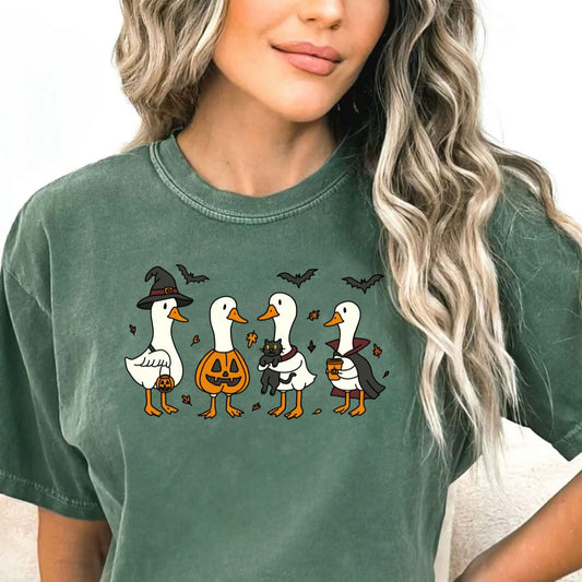 Halloween Geese Vintage Comfort Colors T-Shirt