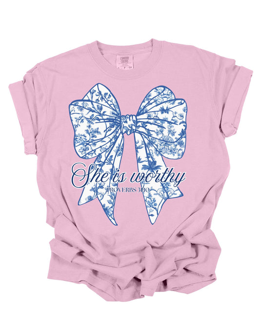 She is worthy t-shirt