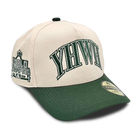 [PRE-ORDER - SHIPS OCTOBER 26TH] ‘YHWH’ Structured SnapBack - Cream/Billiard Green