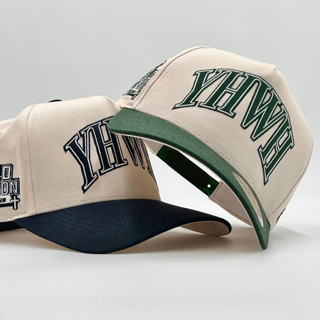 [PRE-ORDER - SHIPS OCTOBER 26TH] ‘YHWH’ Structured SnapBack - Cream/Billiard Green