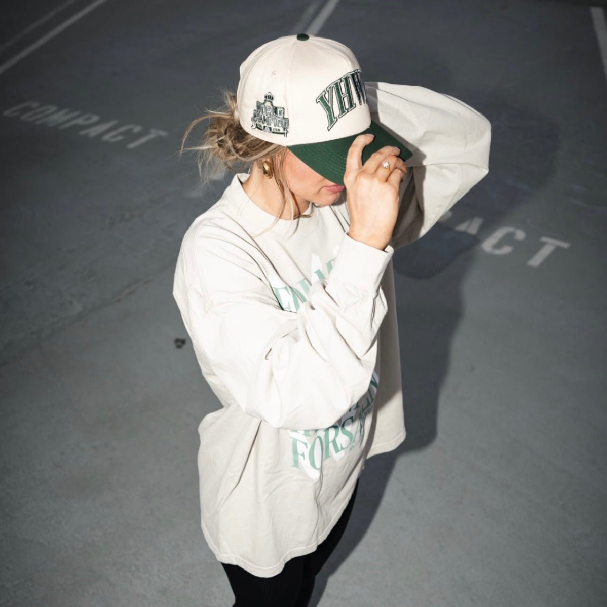 [PRE-ORDER - SHIPS OCTOBER 26TH] ‘YHWH’ Structured SnapBack - Cream/Billiard Green